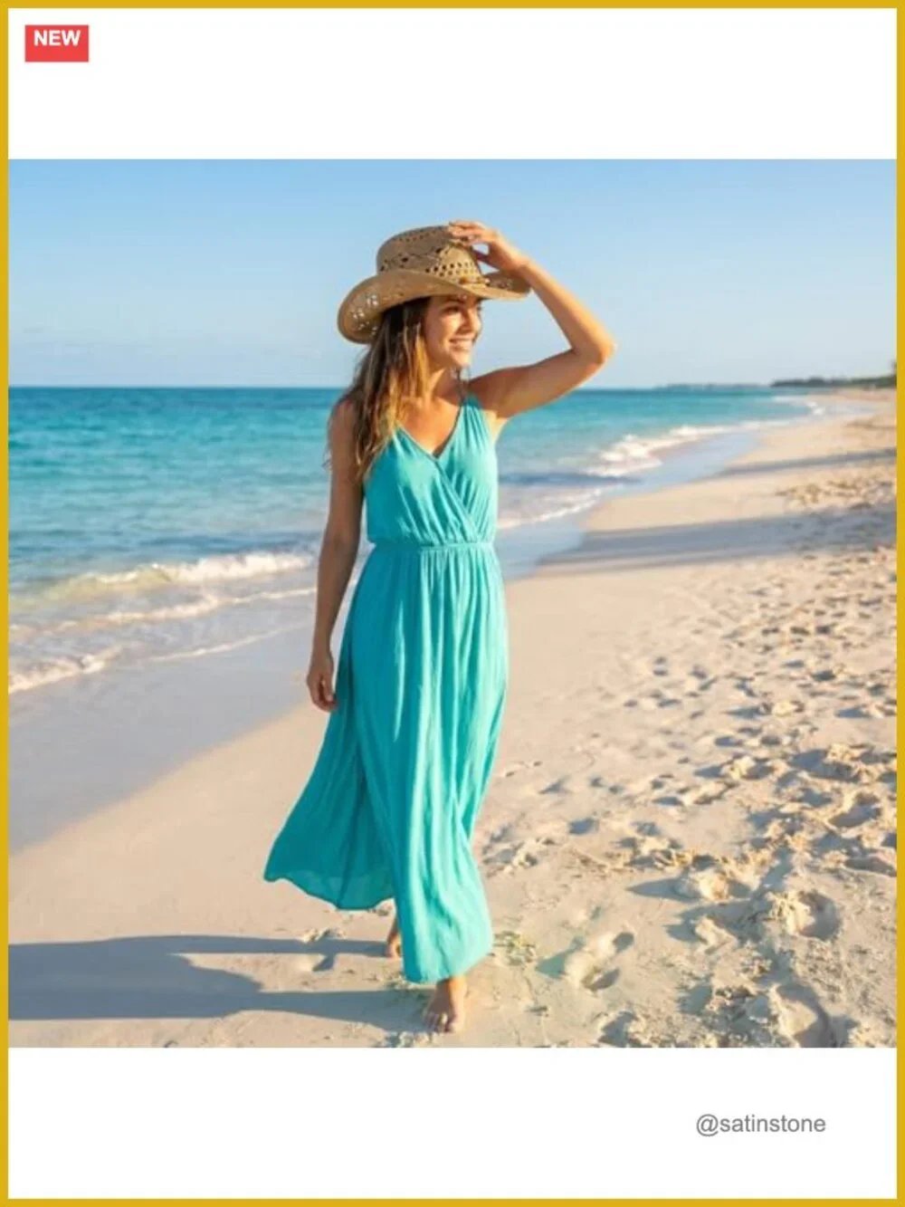 Woven Straw Cowboy Sun Hat with Adjustable Fit - UPF 50+
